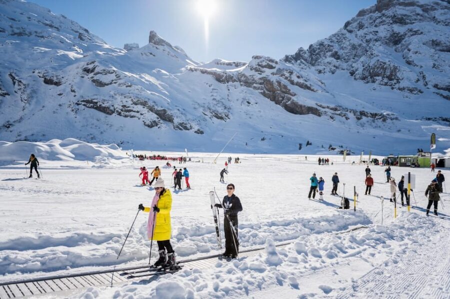 Zurich: Titlis Beginner Ski day snow experience & Lucerne - Lucerne Break Time: Chapel Bridge Photos and the Lion Monument Area
